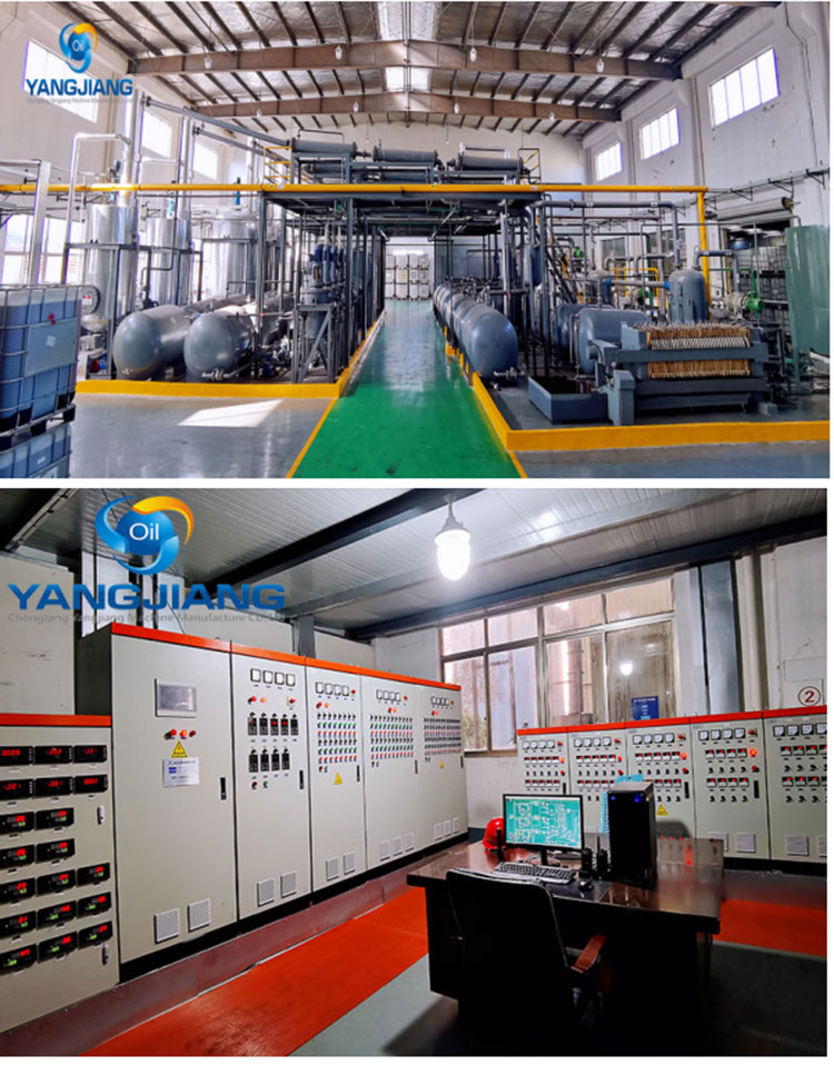 Producers Making Used Waste Black Dirty Engine Motor Oil To New Group 2 Base Oil vaduum distillation machine With PLC control system