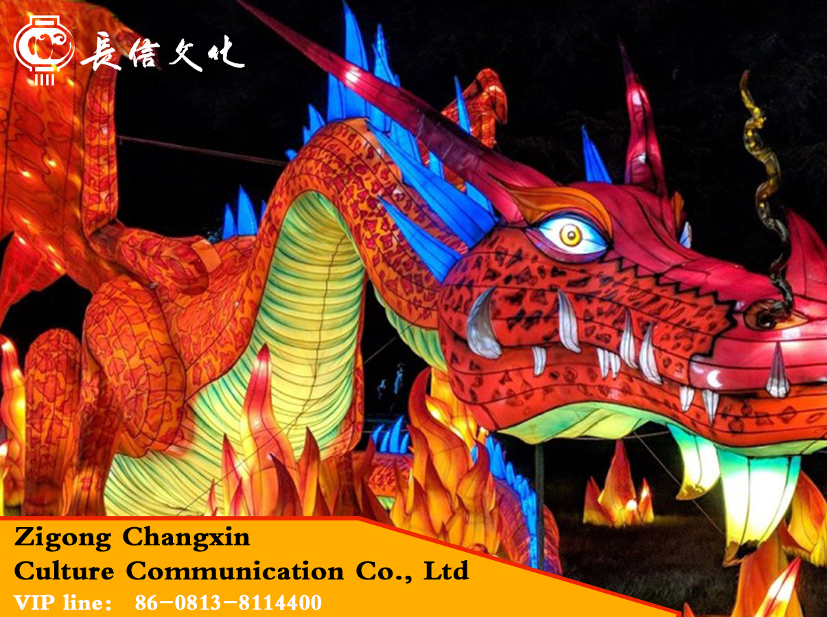 Giant Animal golden dragon lighting festival for new year 