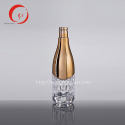 Hot sale and wholesale 700ml HJ-Y043 Electroplating golden color glass bottle