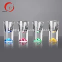 Hot sale and wholesale HJ-Z001 10ml Liquor glasses with colored bottom