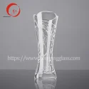 Hot sale and wholesale super flint HJ-V03 premium Engraved Glass vase