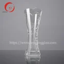 Hot sale and wholesale super flint HJ-V04 premium Engraved Glass vase