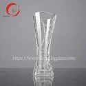 Hot sale and wholesale super flint HJ-V06 premium Engraved Glass vase