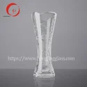 Hot sale and wholesale super flint HJ-V07 premium Engraved Glass vase