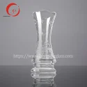 Hot sale and wholesale super flint HJ-V08 premium Engraved Glass vase