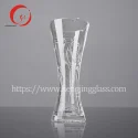 Hot sale and wholesale super flint HJ-V09 premium Engraved Glass vase