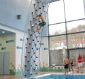 Swimming pool climbing wall construction
