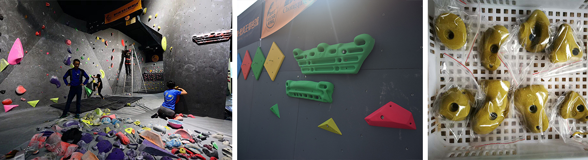 Indoor climbing wall holds