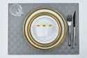 Tableware with embossed and gold decal