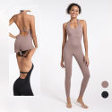  Naked-Feel Women Jumpsuit Sport Set 