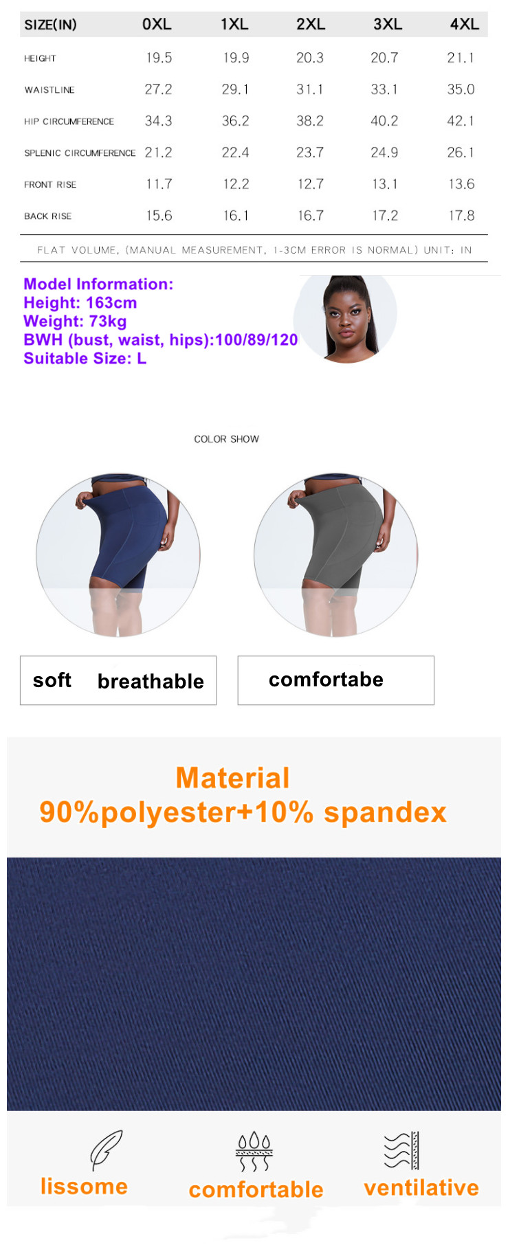 Running Shorts Plus Size 3XL 4XL Women