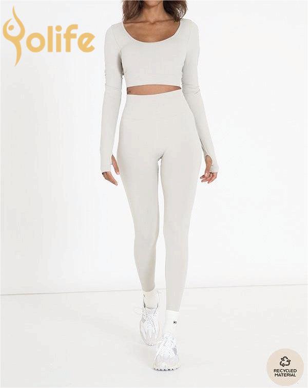 Recycled Long Sleeve Square Gym Crop Private label