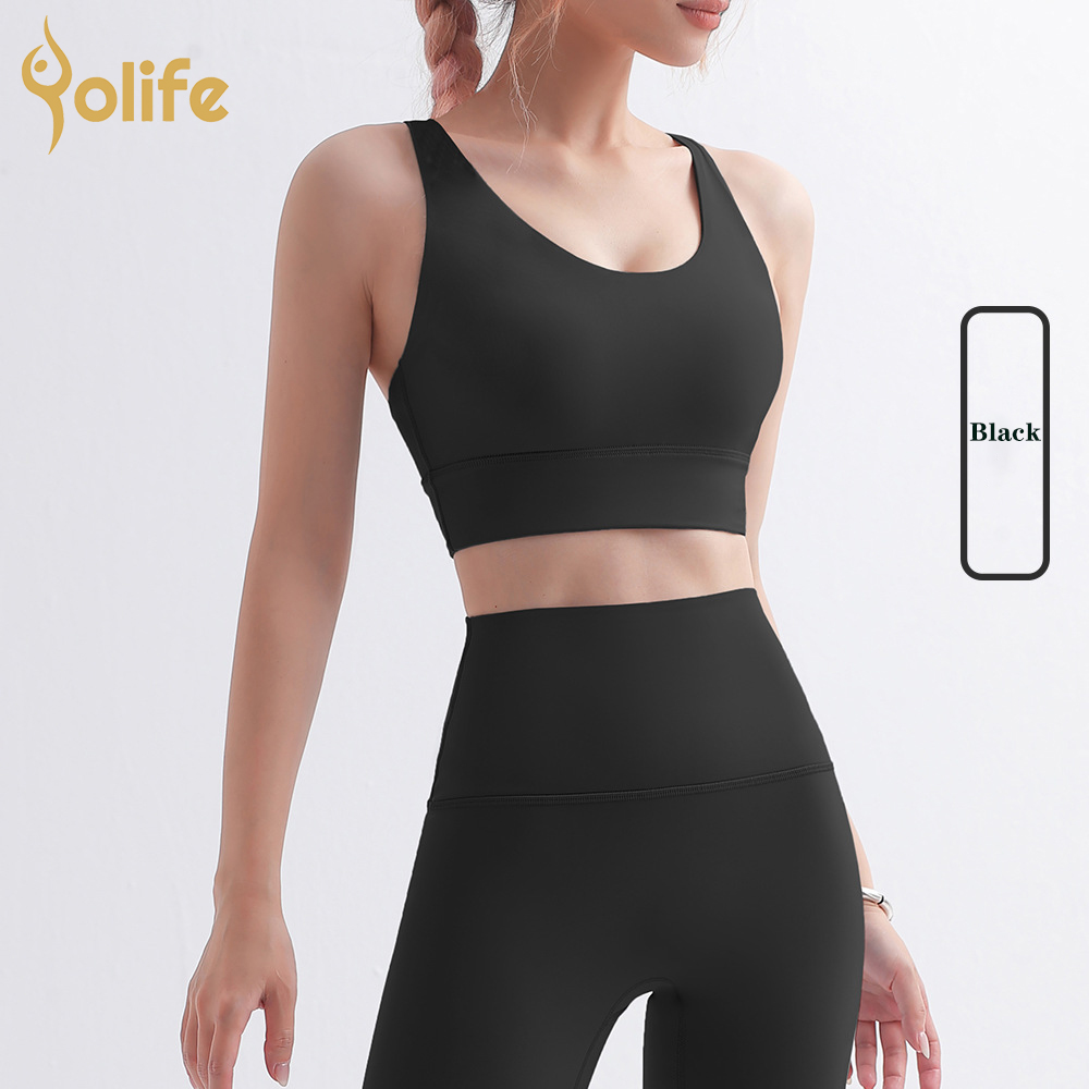 Plus Fleece warm ladies padded open back sports bras