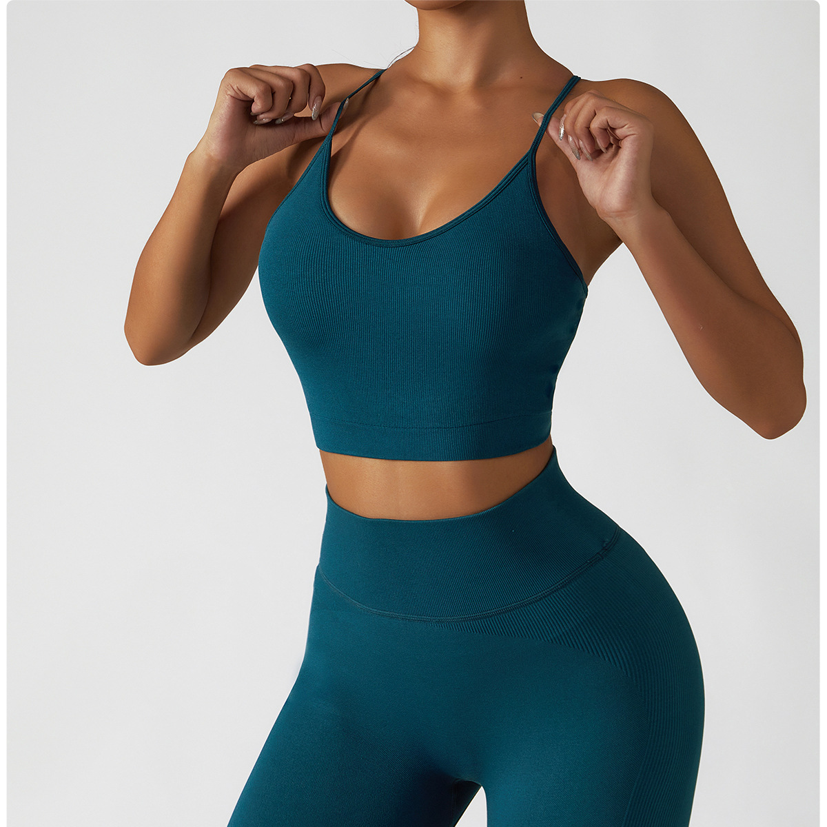 Private label seamless yoga leggings set 2 piece workout set for women