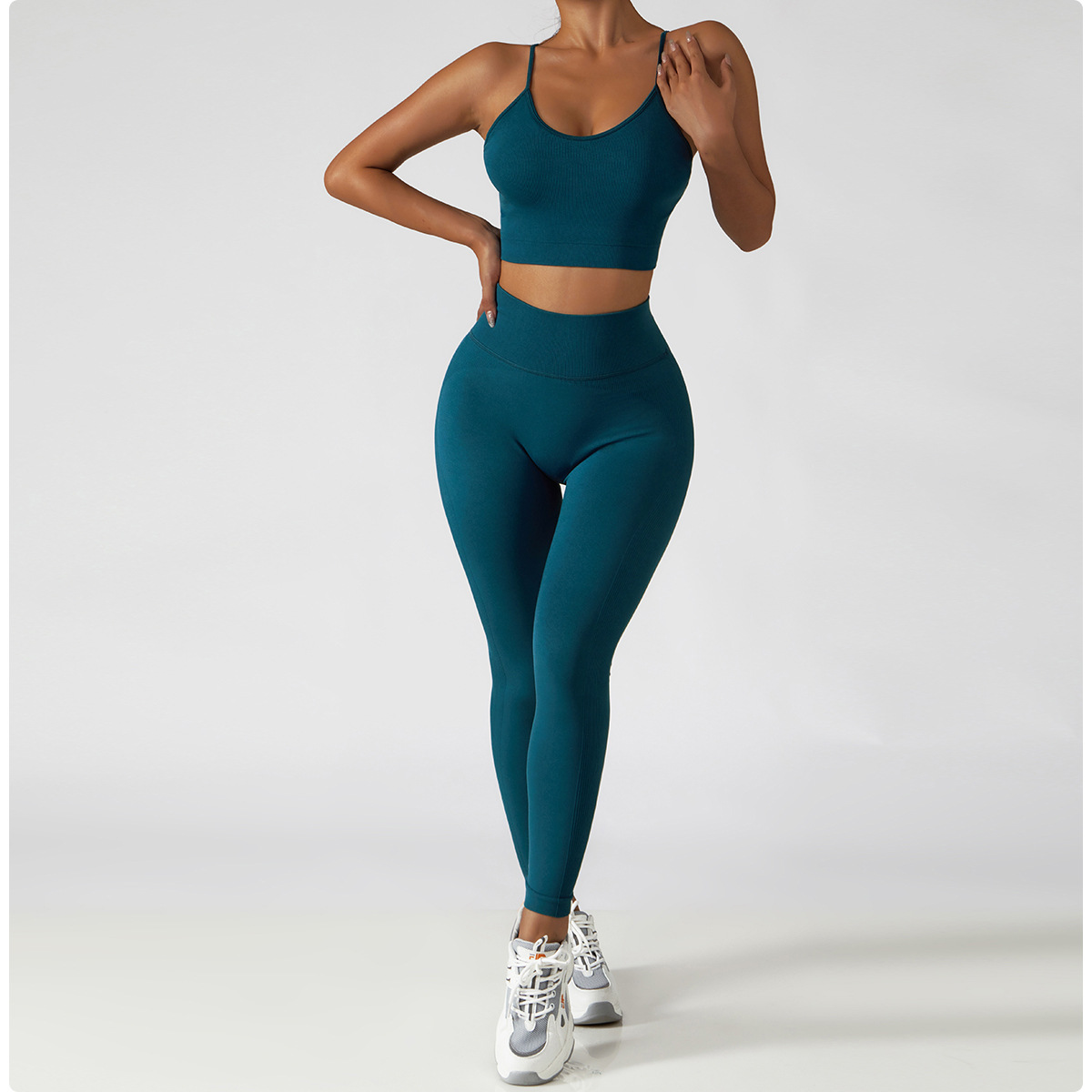 Private label seamless yoga leggings set 2 piece workout set for women