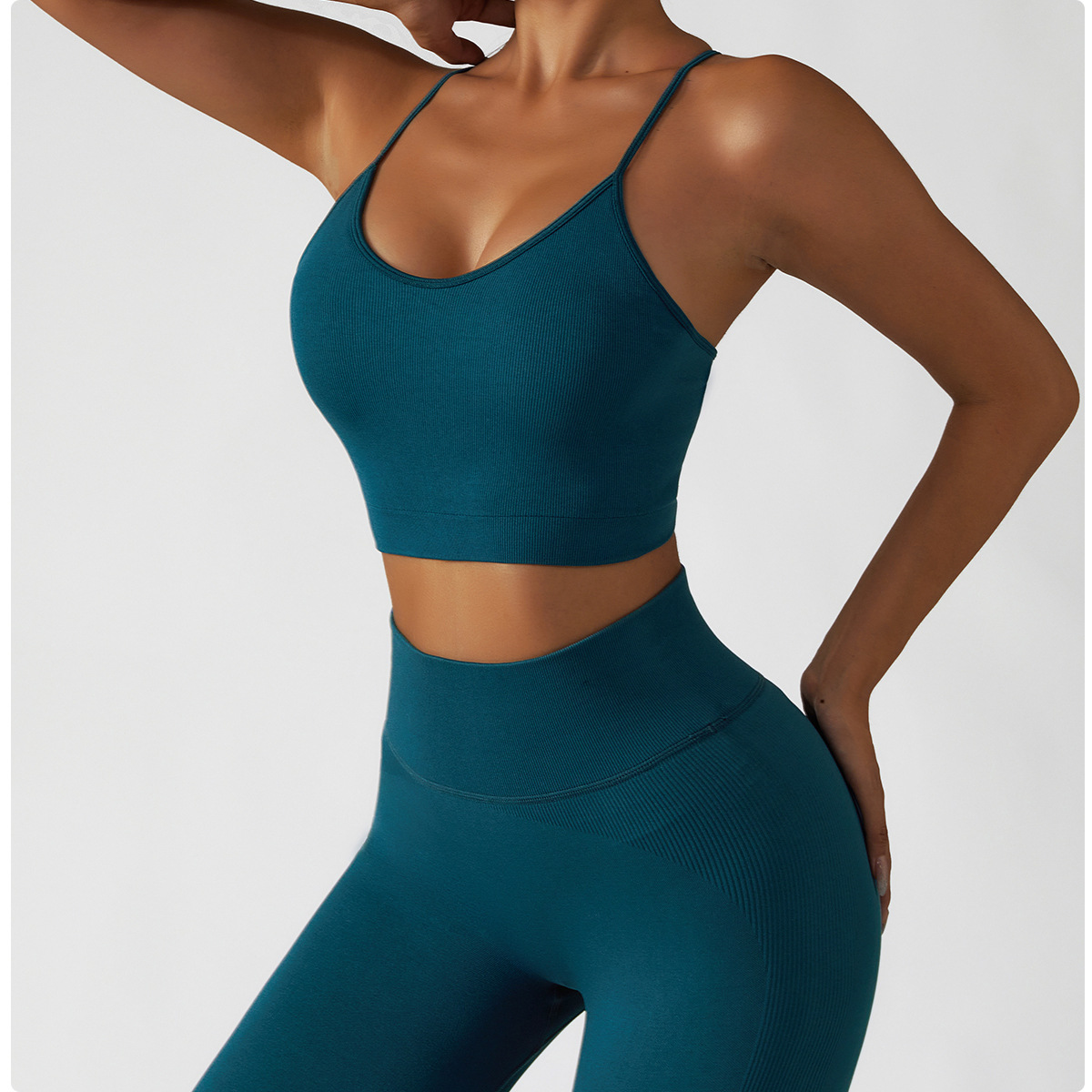 Private label seamless yoga leggings set 2 piece workout set for women
