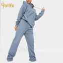 Custom Cotton Fleece Sweatshirt Oversized Matching Womens Tracksuits Set supplier