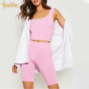 Private label seamless ribbed crop top-Yolife