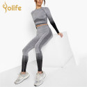 seamless Grey workout set-Yolife (3)