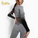 seamless Grey workout set-Yolife (1)
