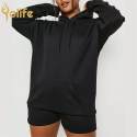 customize plus size sports wear loose hoodie women tracksuit