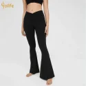 High Waisted Crossover Super Flare Legging