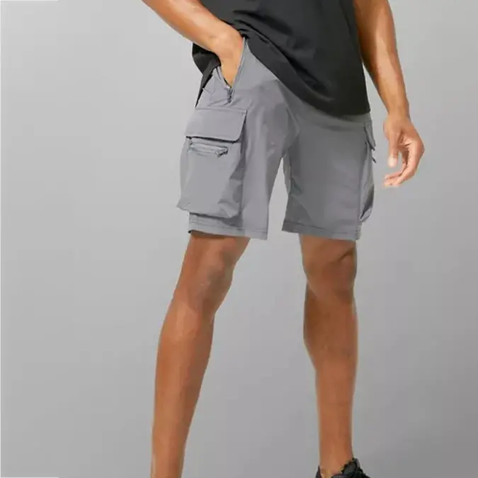  Mens Multi Pocket Cargo Sweat Shorts (6)