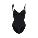Private label black seamless Thong bodysuit for women