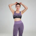 Custom Women Print Workout Sets 2 Piece High Waist Seamless Leggings and Bra