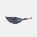 Pre-Seasoned Heavy Duty Cast Iron Chinese Wok Stir Fry Pan with Wooden Handle And Round Bottom