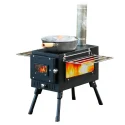 Foldable Outdoor Home Camping Wood Burning Chimney Cooker Stove