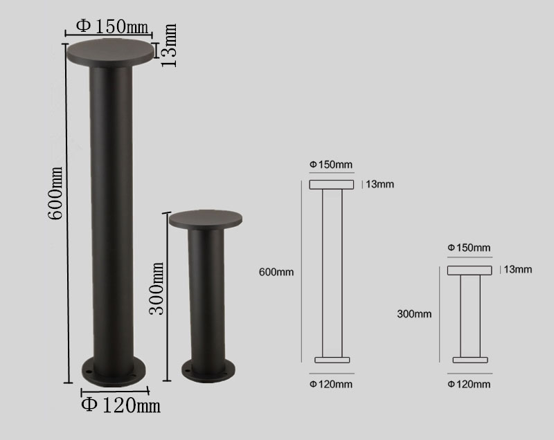 Modern Landscape Aluminum Material IP65 Outdoor SMD2835 LED Lawn Light and Pole Light