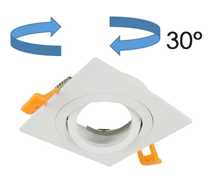 Easy Replacement Front Change Lamp Source MR16 GU10 Downlight Square Fitting