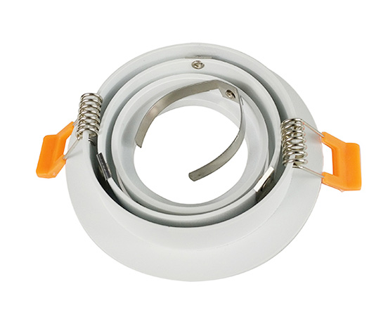 Easy Replacement Tiltable White Round Lamp Holder and GU10 MR16 LED Spot Light Housing