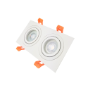 Adjustable Rectangle Aluminium Recessed Spot Downlight Double Head LED Housing for GU10 MR16 Light