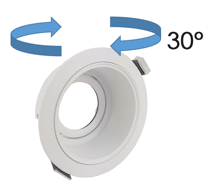 Aluminum White Black Recessed Replaceable Downlight GU 10 MR16 Adjustable Fitting