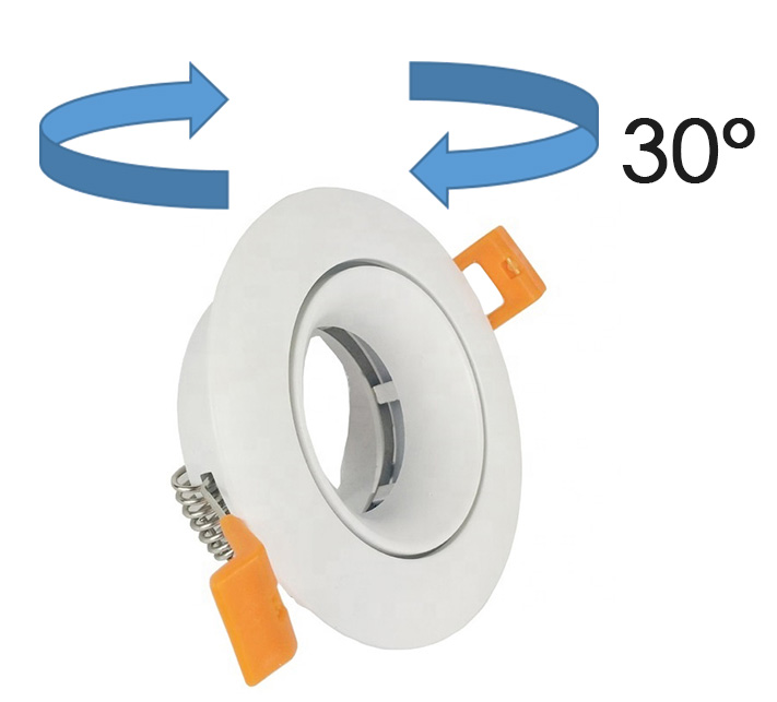 Aluminium Cutout 80mm Recessed Adjustable Gu10 Spotlight Frame