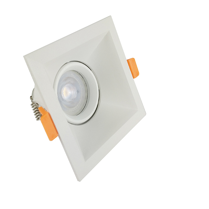 100*100mm Aluminium Adjustable Recessed LED Spot Light White Square GU10 Downlight Frame