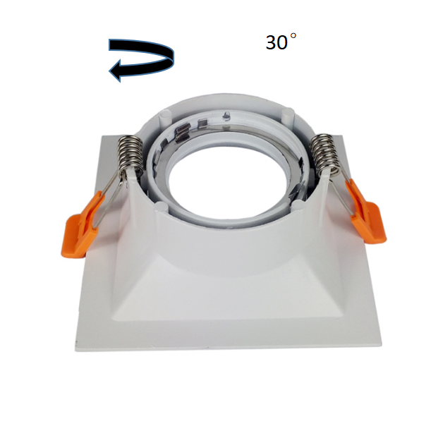 100*100mm Aluminium Adjustable Recessed LED Spot Light White Square GU10 Downlight Frame