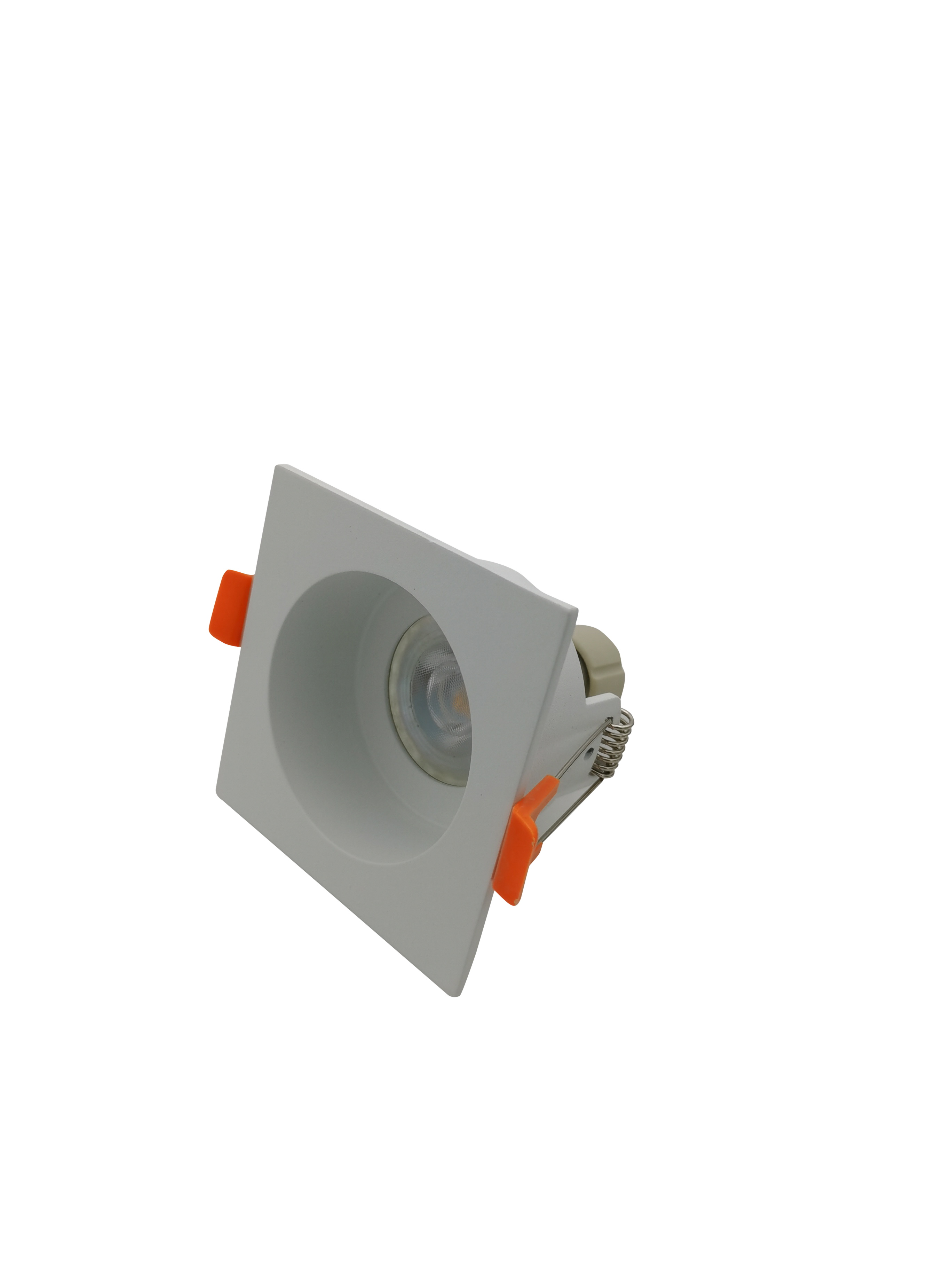 88*88mm Non-adjustable Recessed LED Spot Light White Square Shape GU10 Fixture Frame