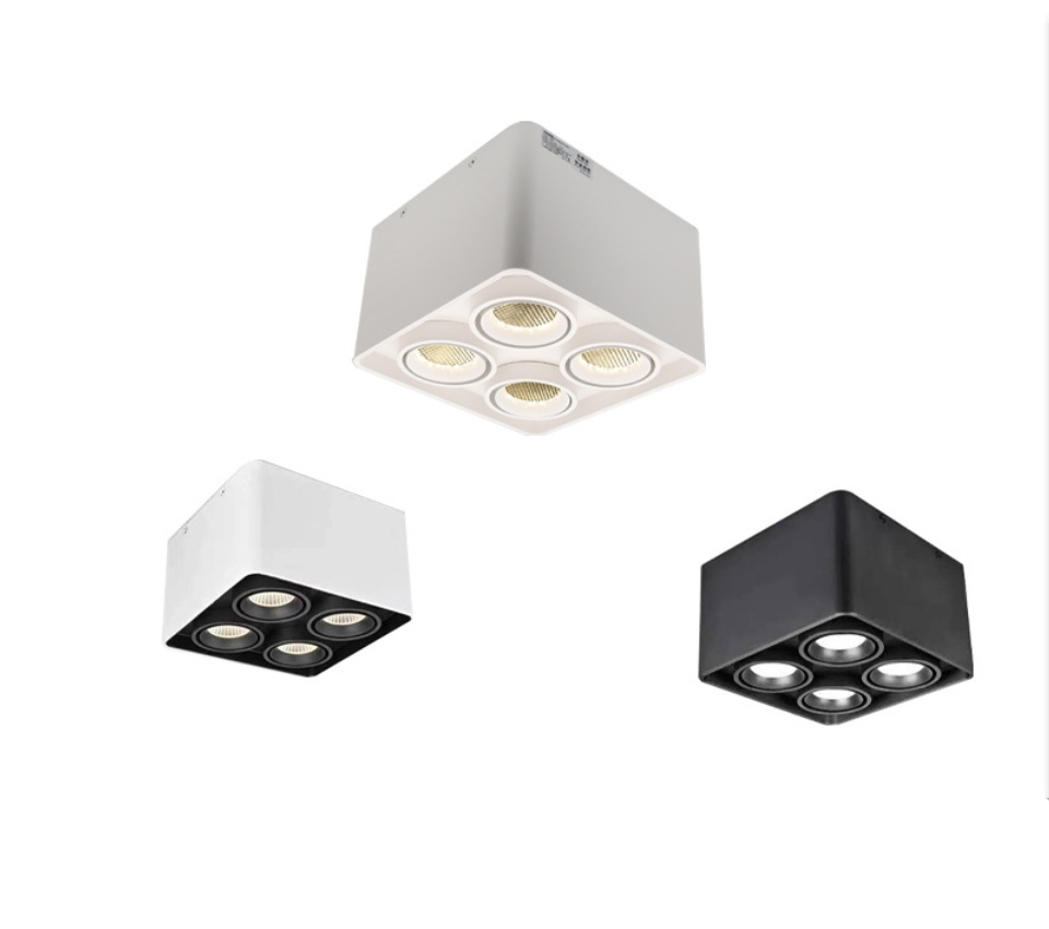 Hot sale Square One Two Three four heads 10W 2*10W 3*10W 4*10W Aluminium Adjustable Surface mounted Light