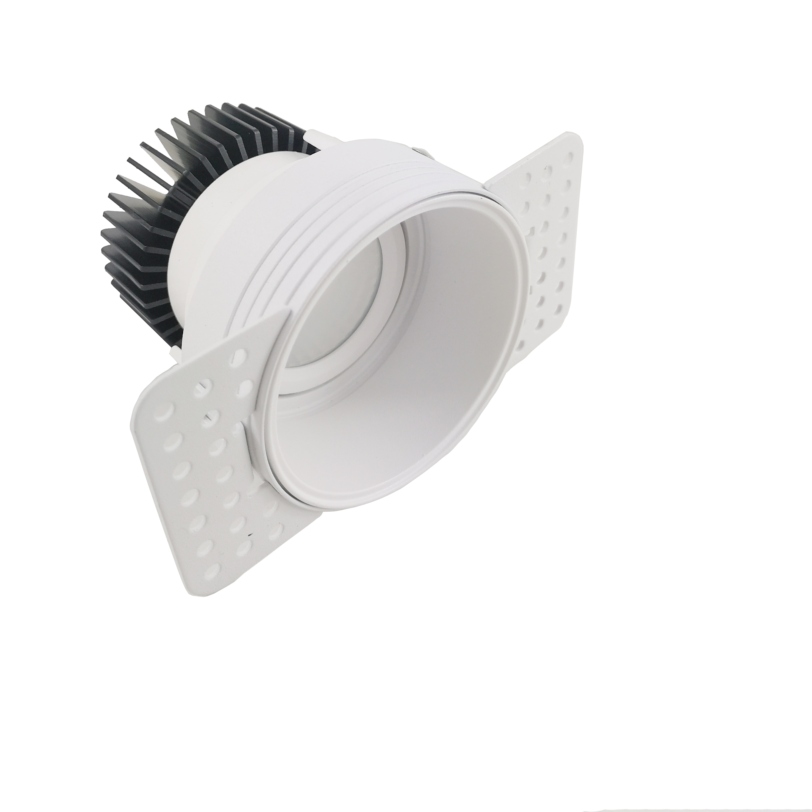 Aluminium Antiglare 8w 12w 20w White Black Recessed Trimless COB LED Downlight