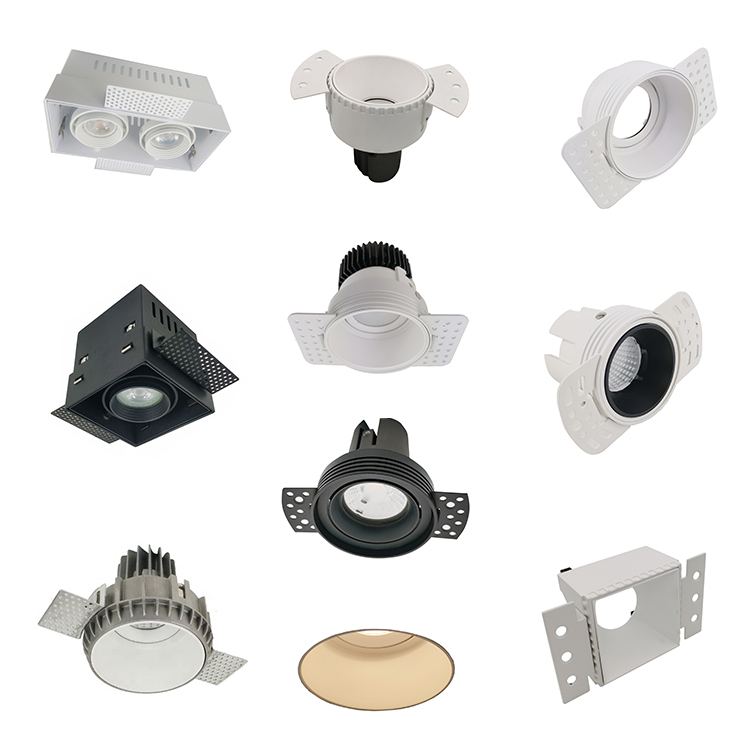 Two-head Trimless GU10 MR16 Spot Light Fitting and Frame