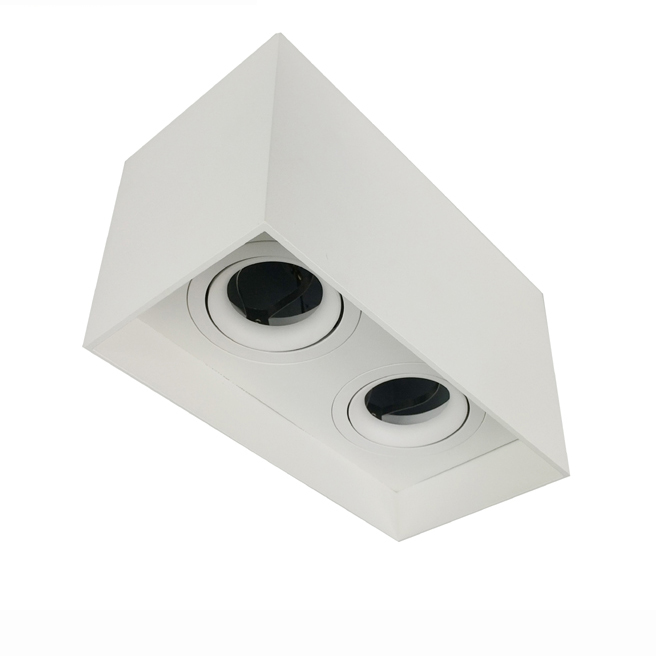 Adjustable Antiglare Cubic Square Surface Mounted Ceiling Spot Light and MR16 GU10 G5.3 Light Fixture