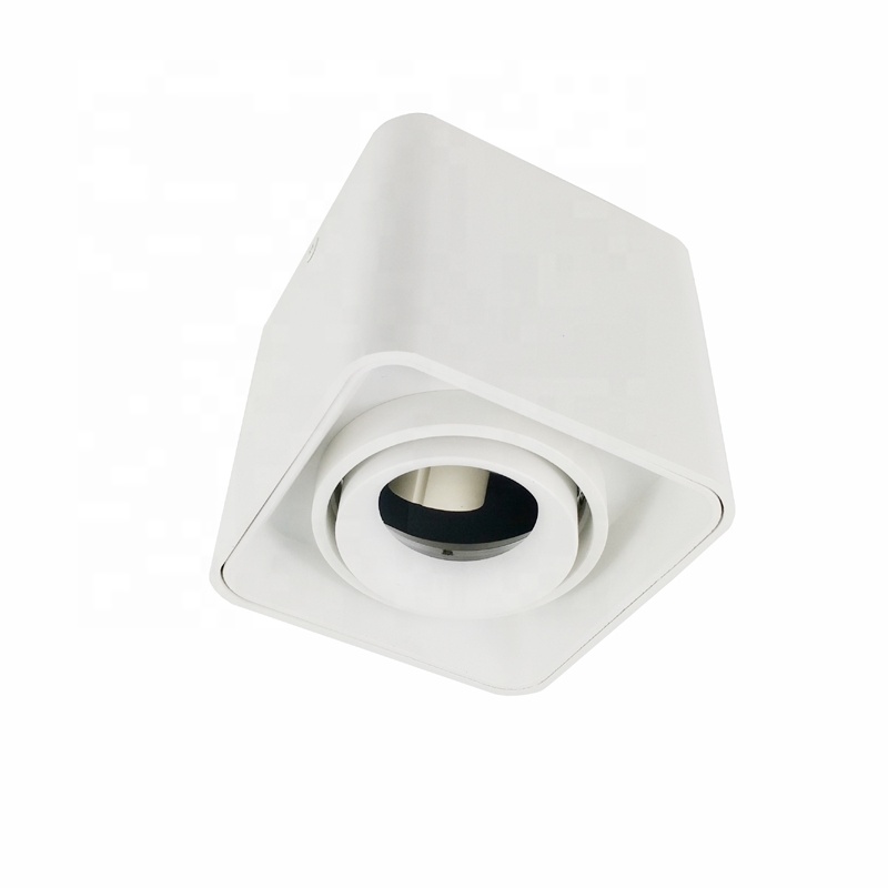 White or Black Rectangle TWO Heads Surface Spot Light Downlight Gu10 MR16 Frame