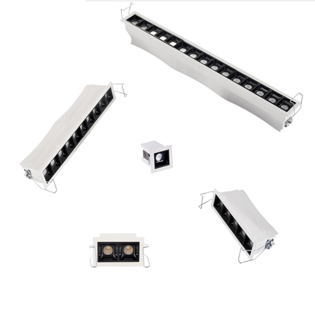 Aluminium CRI90 Small and Slim Embedded Recessed 2W 4W 10W 20W 30W LED Grille Downlight and Linear Light