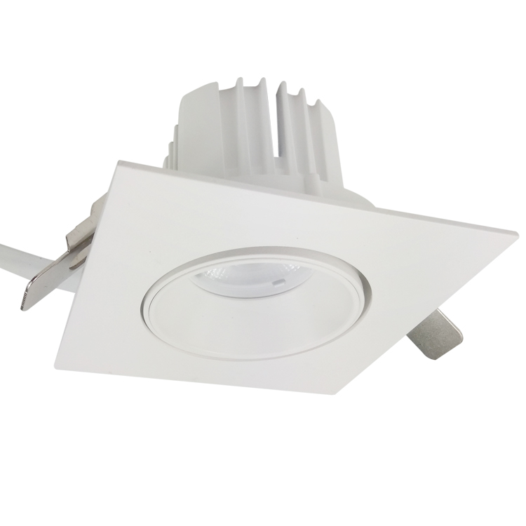 Adjustable One Head Dimming Aluminum Alloy Square Downlight Recessed COB LED Grille Downlight