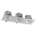  Aluminum Alloy Triple Head Dimming Square Recessed Downlight COB LED Grille Downlight and Luminaires