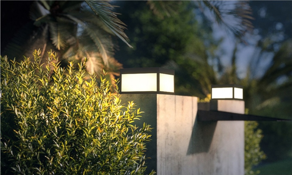 Villa Garden Solar Light LED Pillar Light 