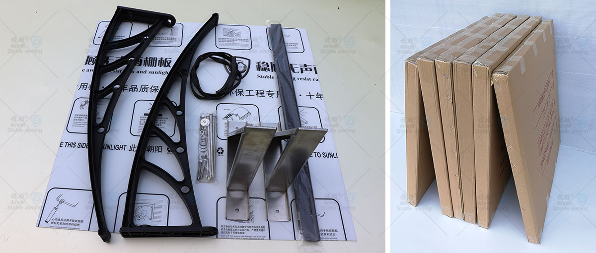 Solid stainless steel lawn mower awning with solid sheet